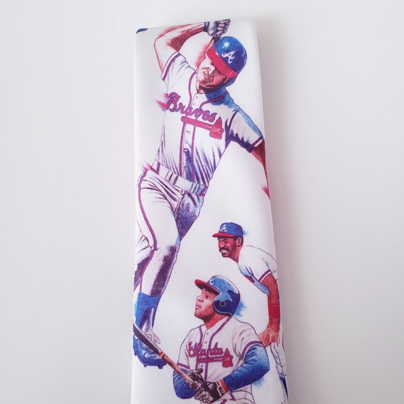 Vintage Ralph Marlin Atlanta Braves Baseball Tie - Picture 3 of 11